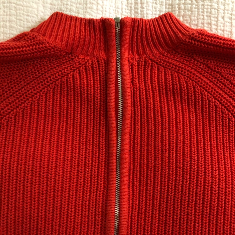 Red Zipper Back Sweater - Picture 5 of 7